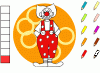 Coloriage de clown pour apprendre les couleurs en allemand