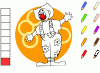 Coloriage de clown pour apprendre les couleurs en allemand