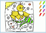 Coloriage de printemps pour apprendre les couleurs en espagnol