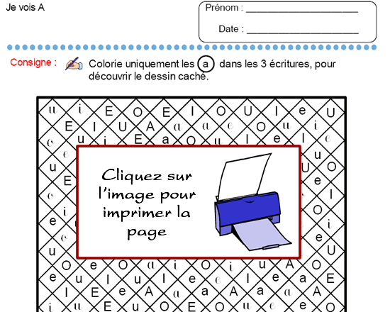 Je vois la lettre A