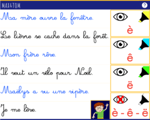 Jeu en ligne pour apprendre à lire - Je lis des mots avec le son è