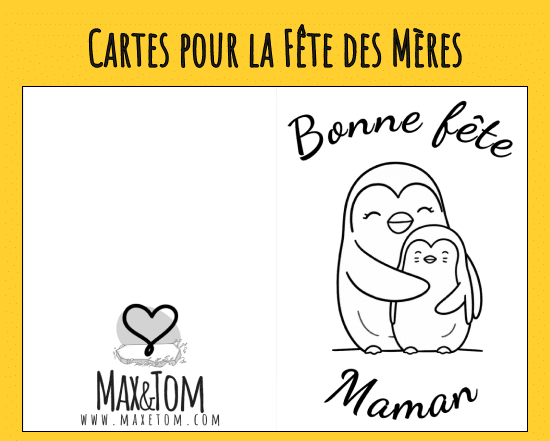 Activité hors écran : Cartes pour la Fête des Mères à colorier